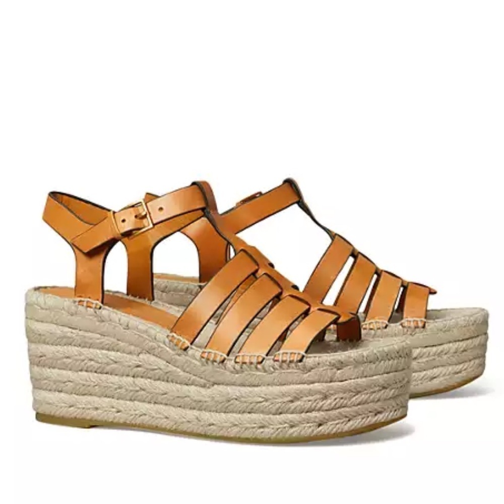 Tory Burch Women's Fisherman Espadrille Wedge Heel Platform Sandals